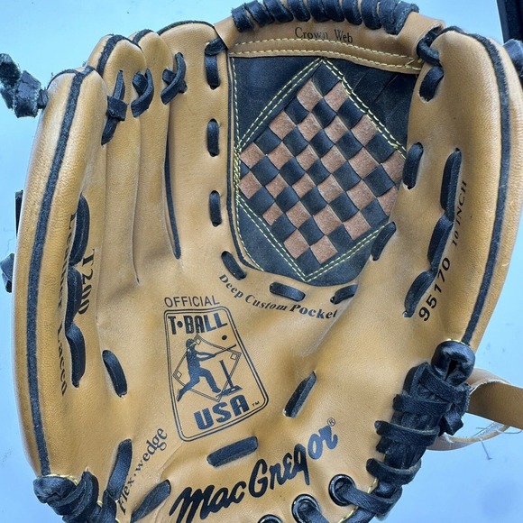 MacGregor T-Ball USA Baseball Glove Mitt T200 95170 10” Left Hand Thrower - Picture 7 of 9